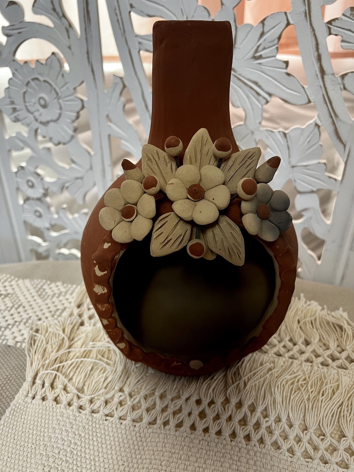 Chimenea con flores grande