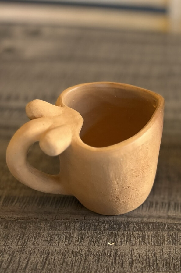 Taza Corazon Barro Natural Chicas espresso o cremera