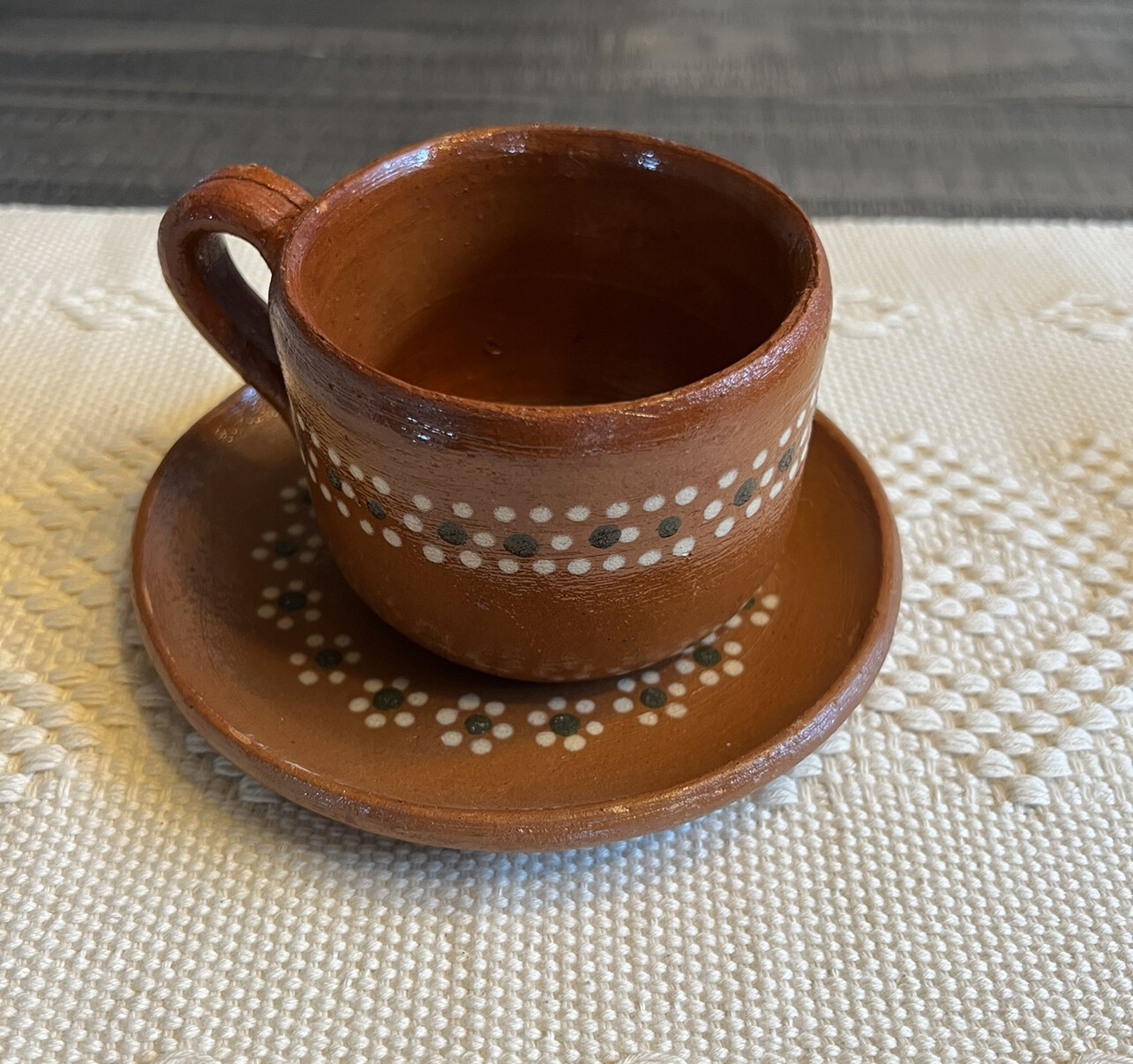 Taza con platito floreado
