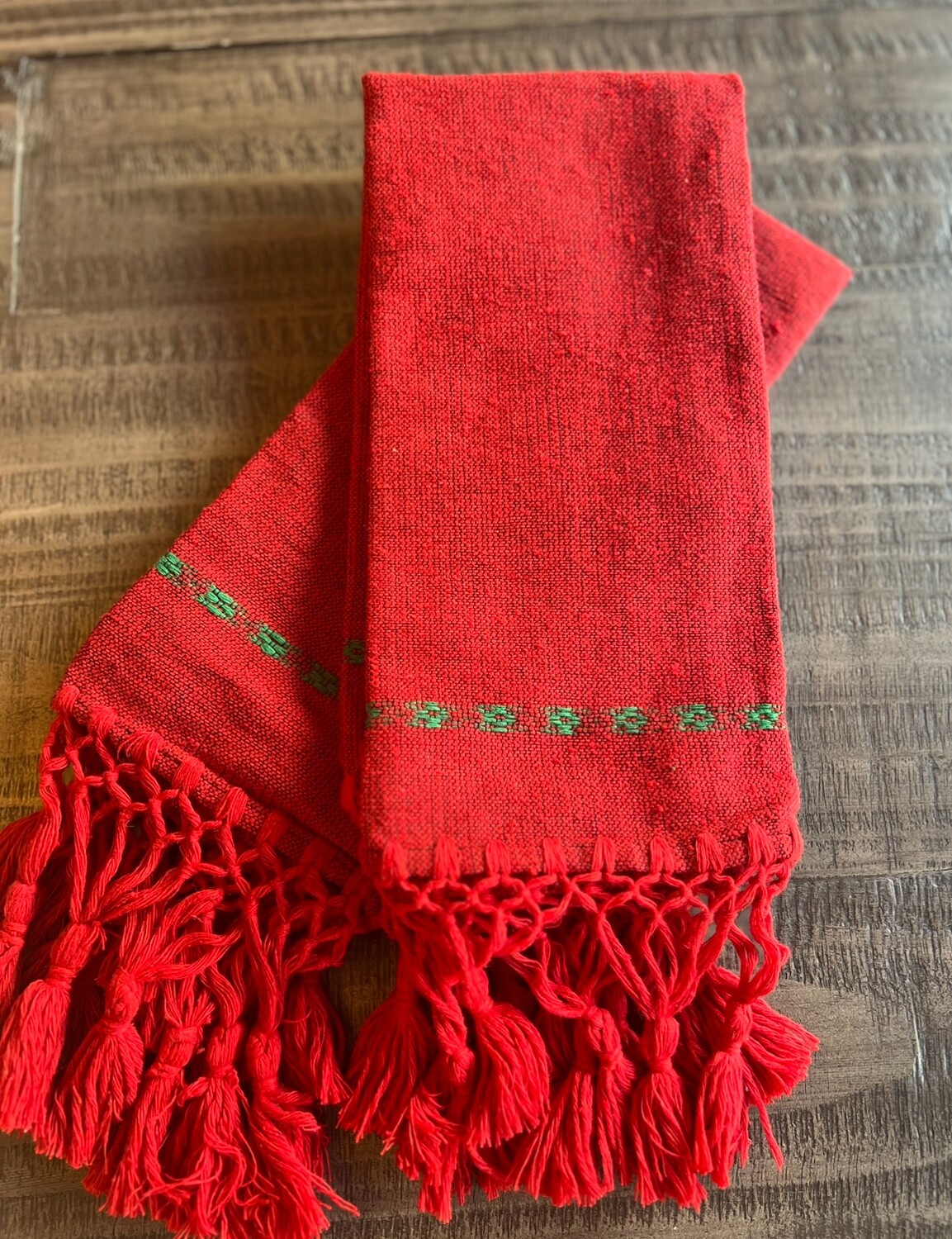 Servilleta Rojo con verde set 2