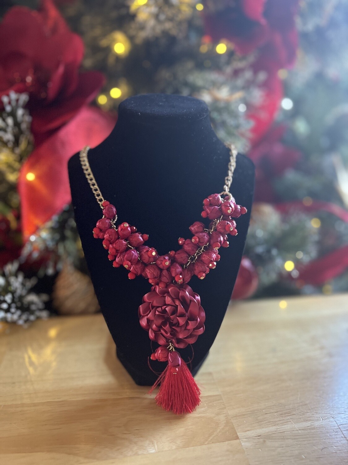 Collar palma rojo