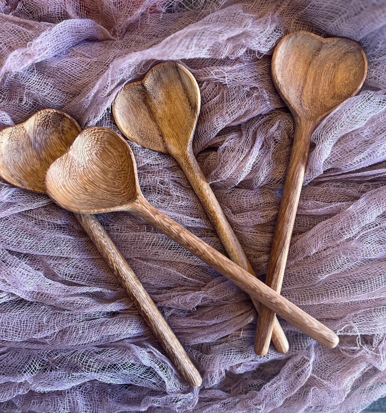 Cucharas Madera corazón set 2