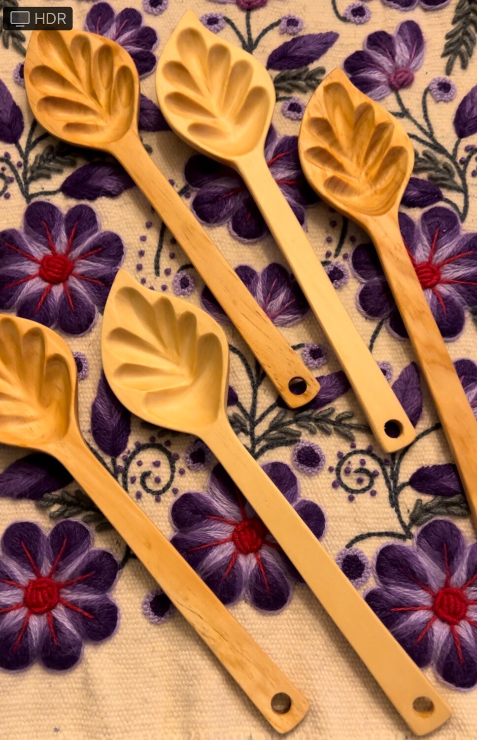 Cucharas madera de hoja