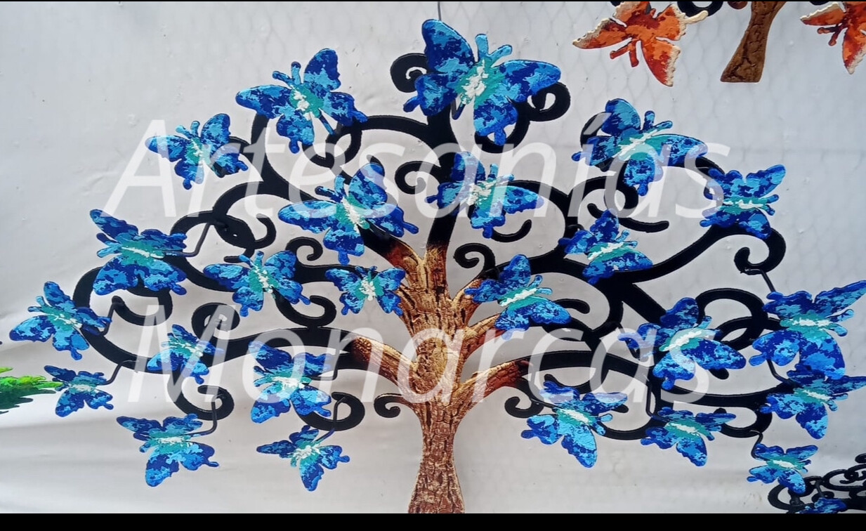Arbol de mariposas 40x40cm azul