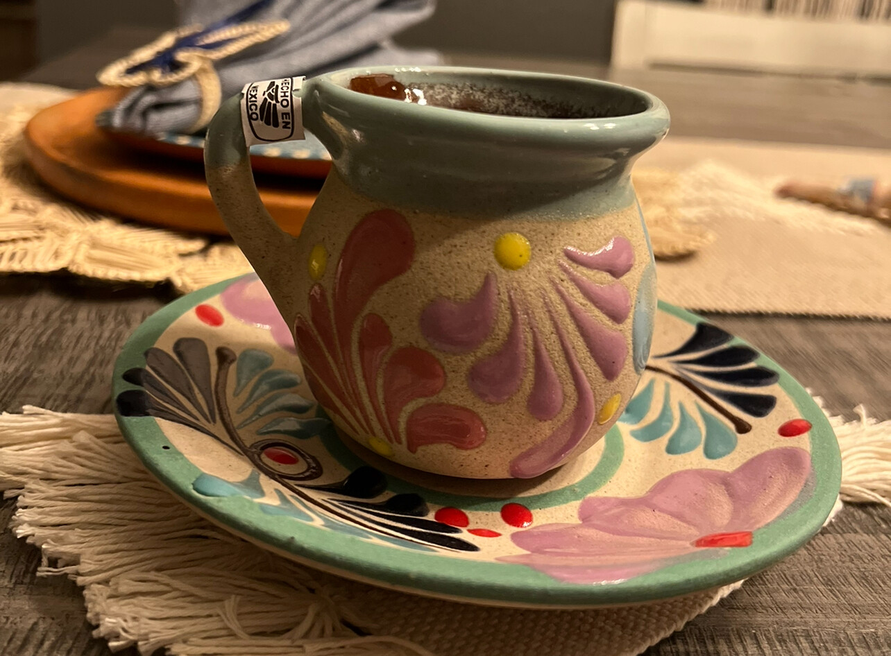 Tacita mini con platito azul