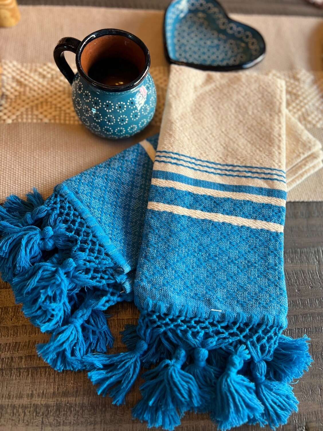 Servilleta Color Azul y beige