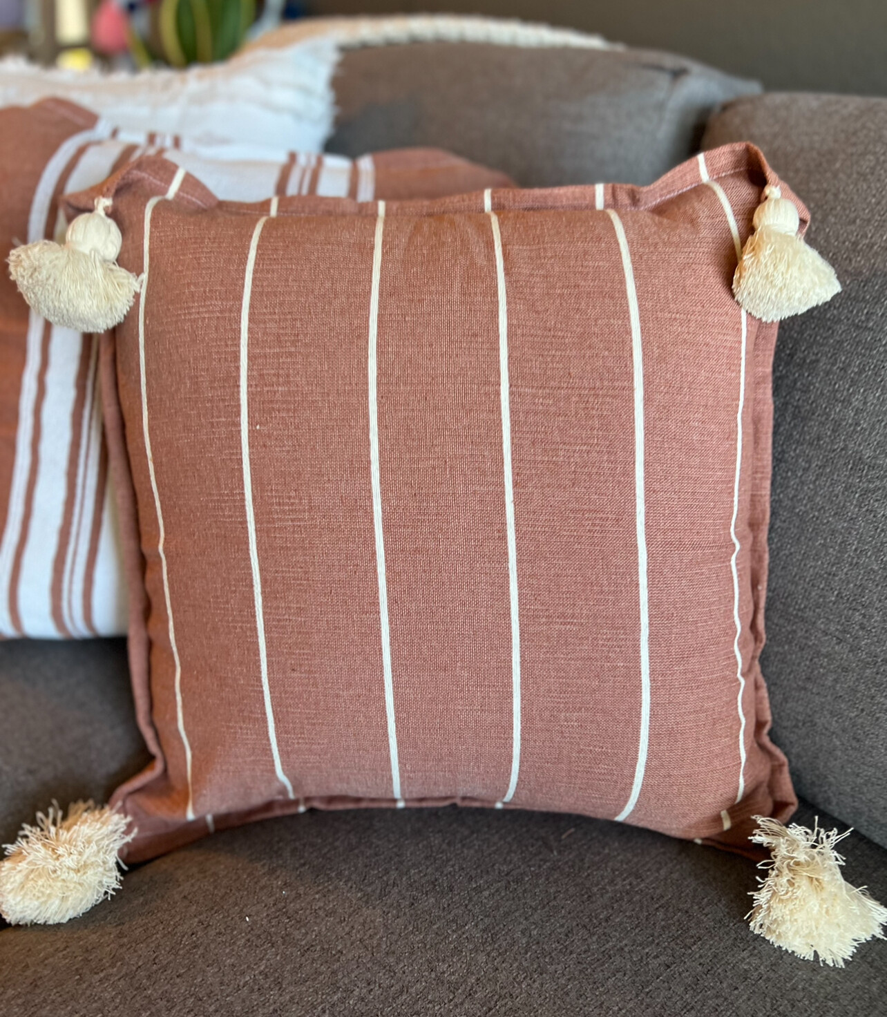 Cojines Canela y beige Set 2