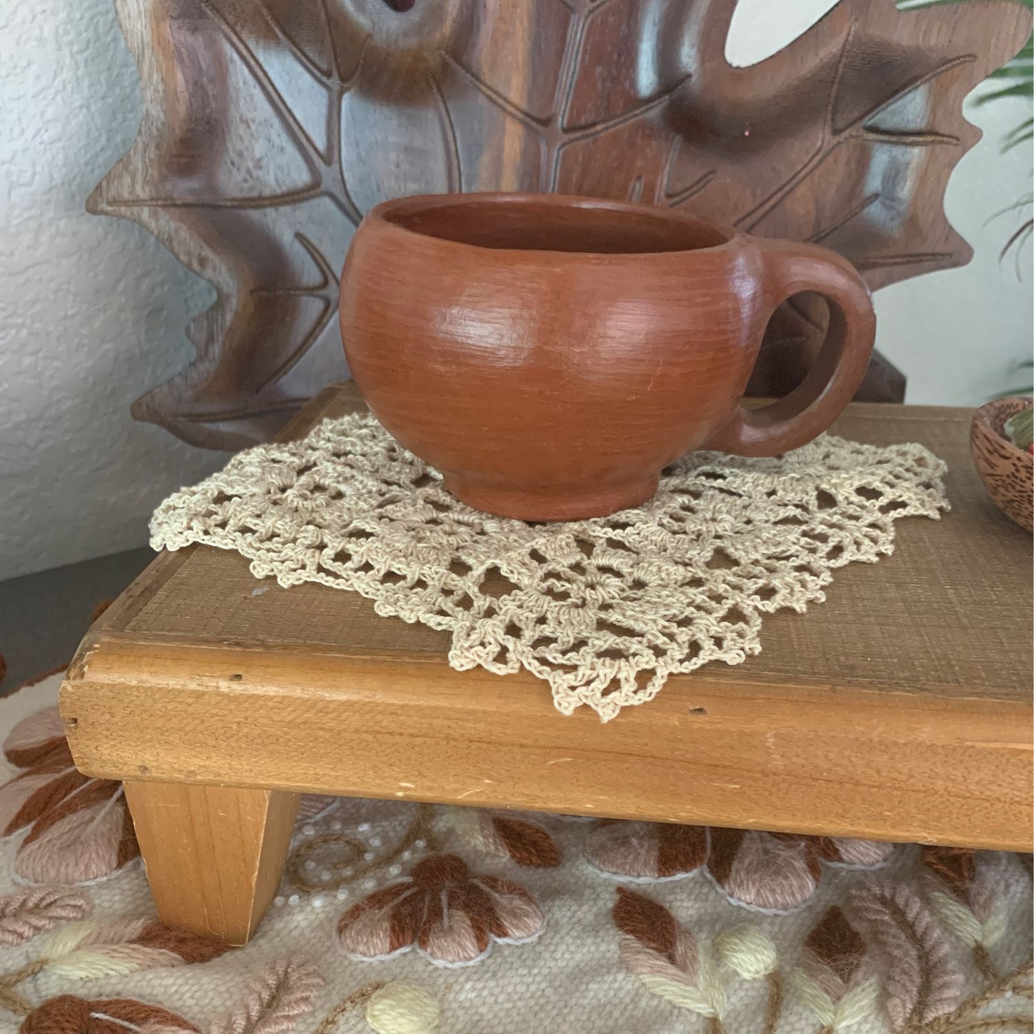 Taza  Barro Rojo con base 
