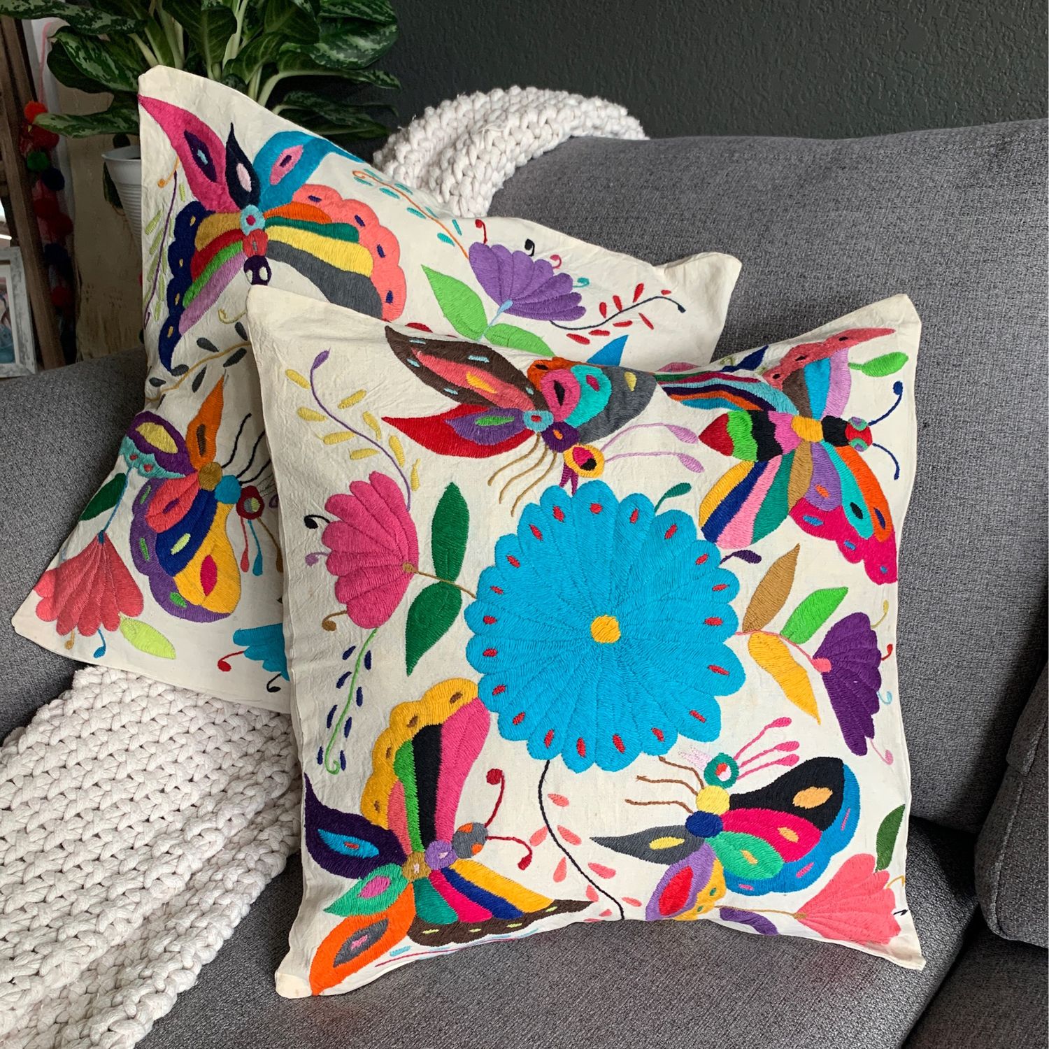 Set de cojines Tenango, (2)Otomi colores 