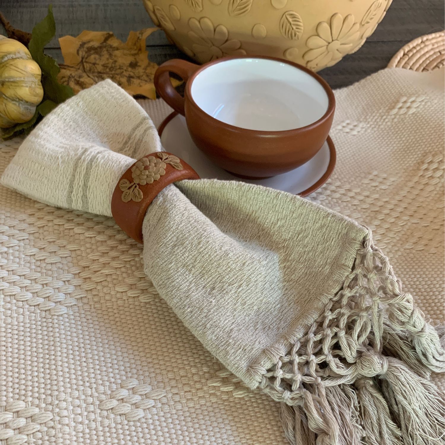 Servilleta de mesa Color chocomilk y beige set 2