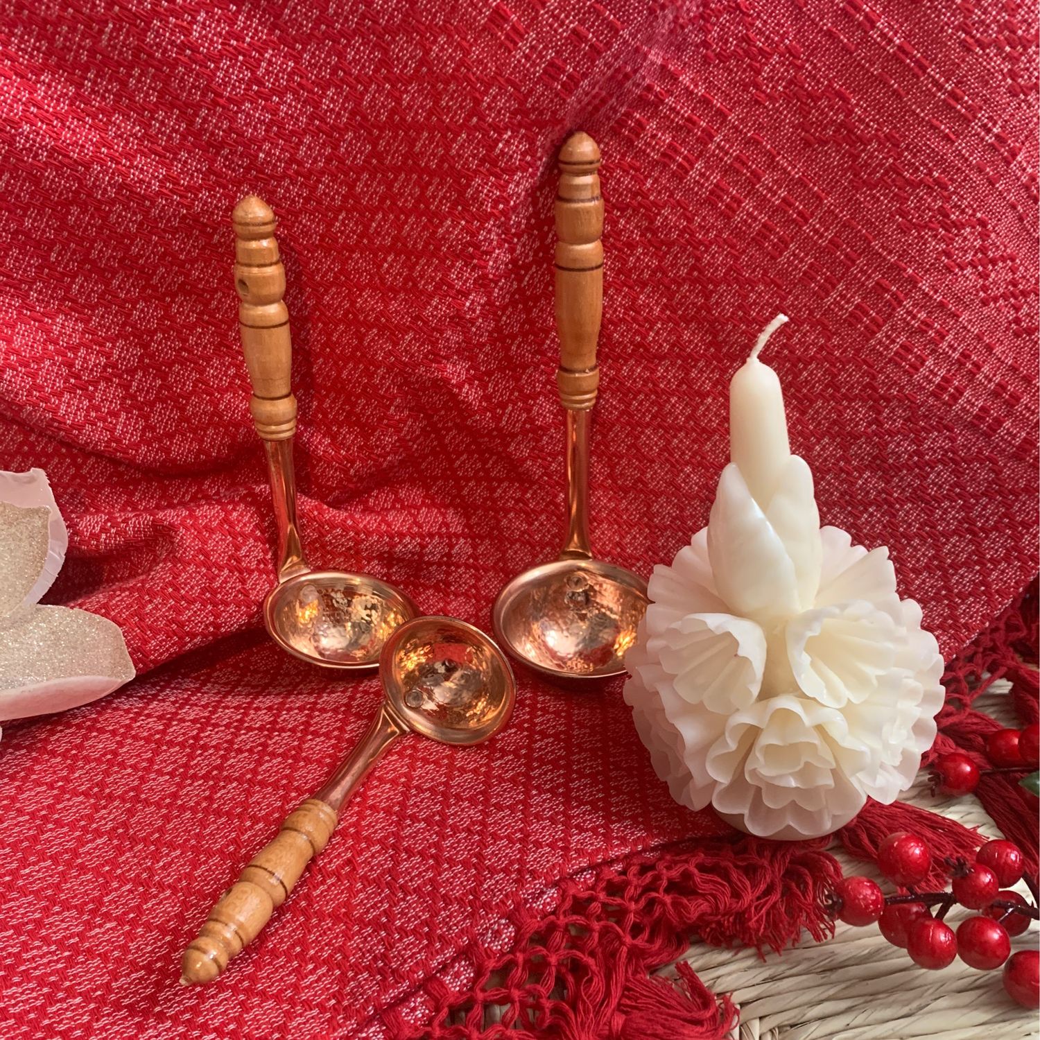 Minis cucharones de cobre set de 3