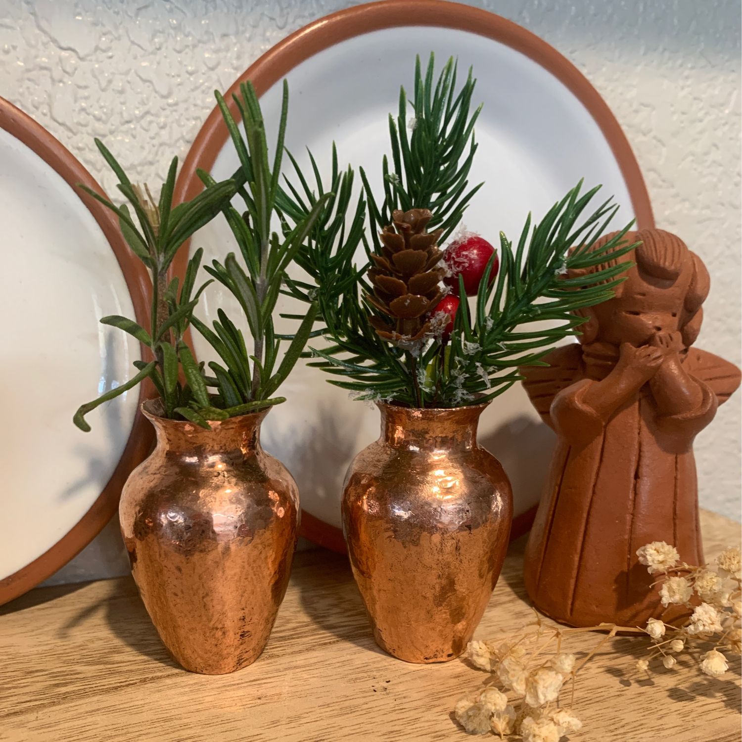 Mini cantarito  de cobre set 2