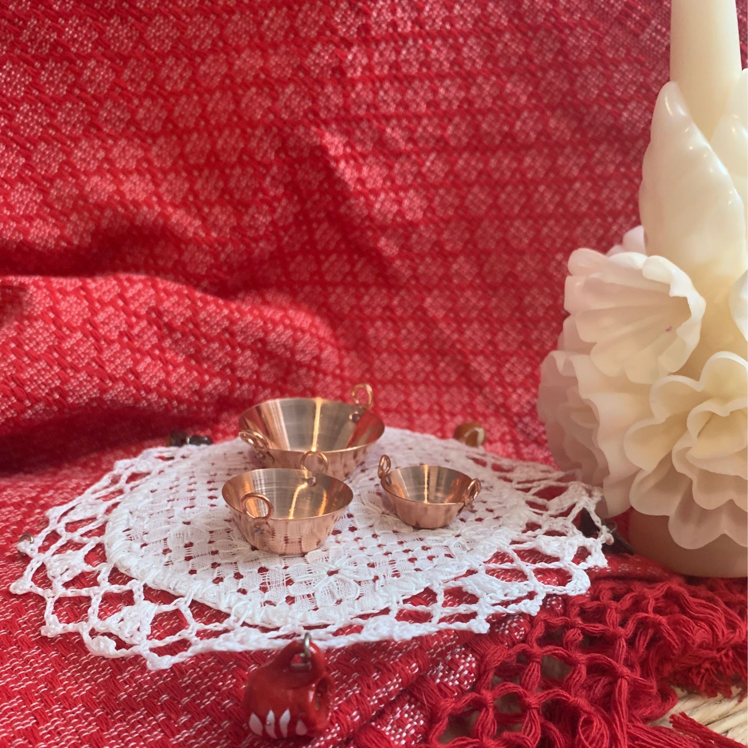 Extra minis cazos   de cobre set 3