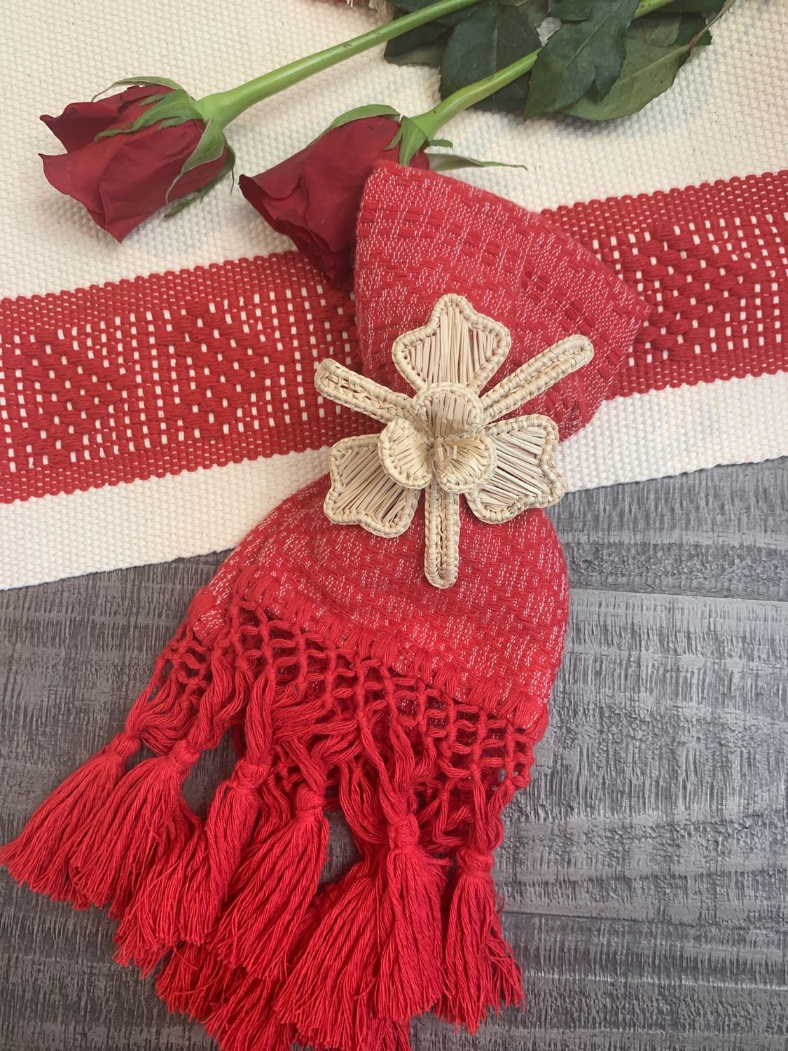 Servilleta de mesa Color rojo Set 2