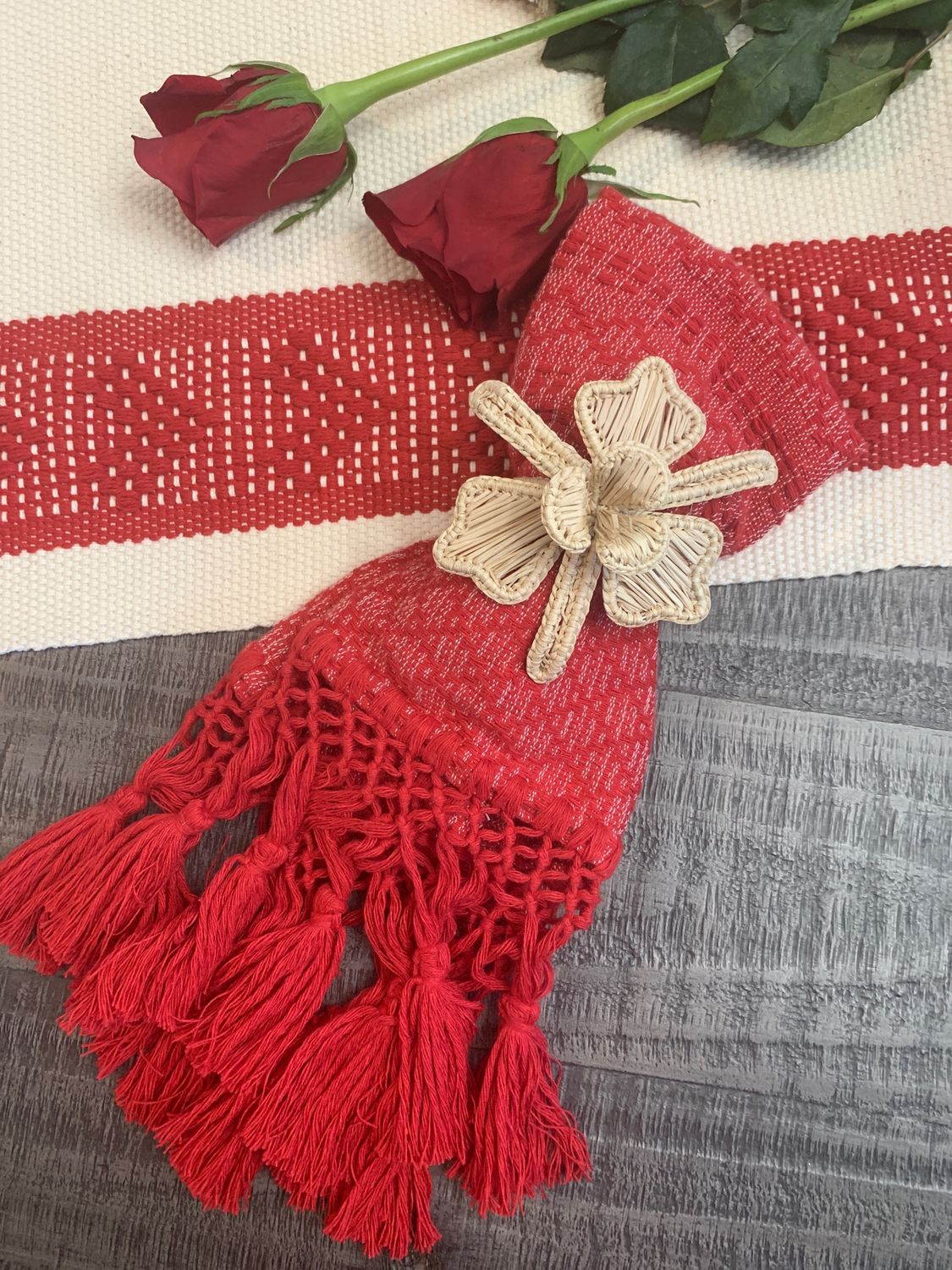 Servilleta de mesa Color rojo Set 4
