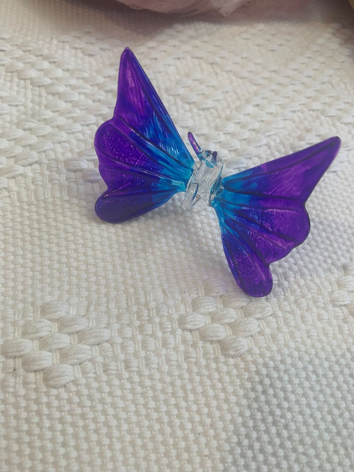 Mariposa Vidrio Soplado morado azul 