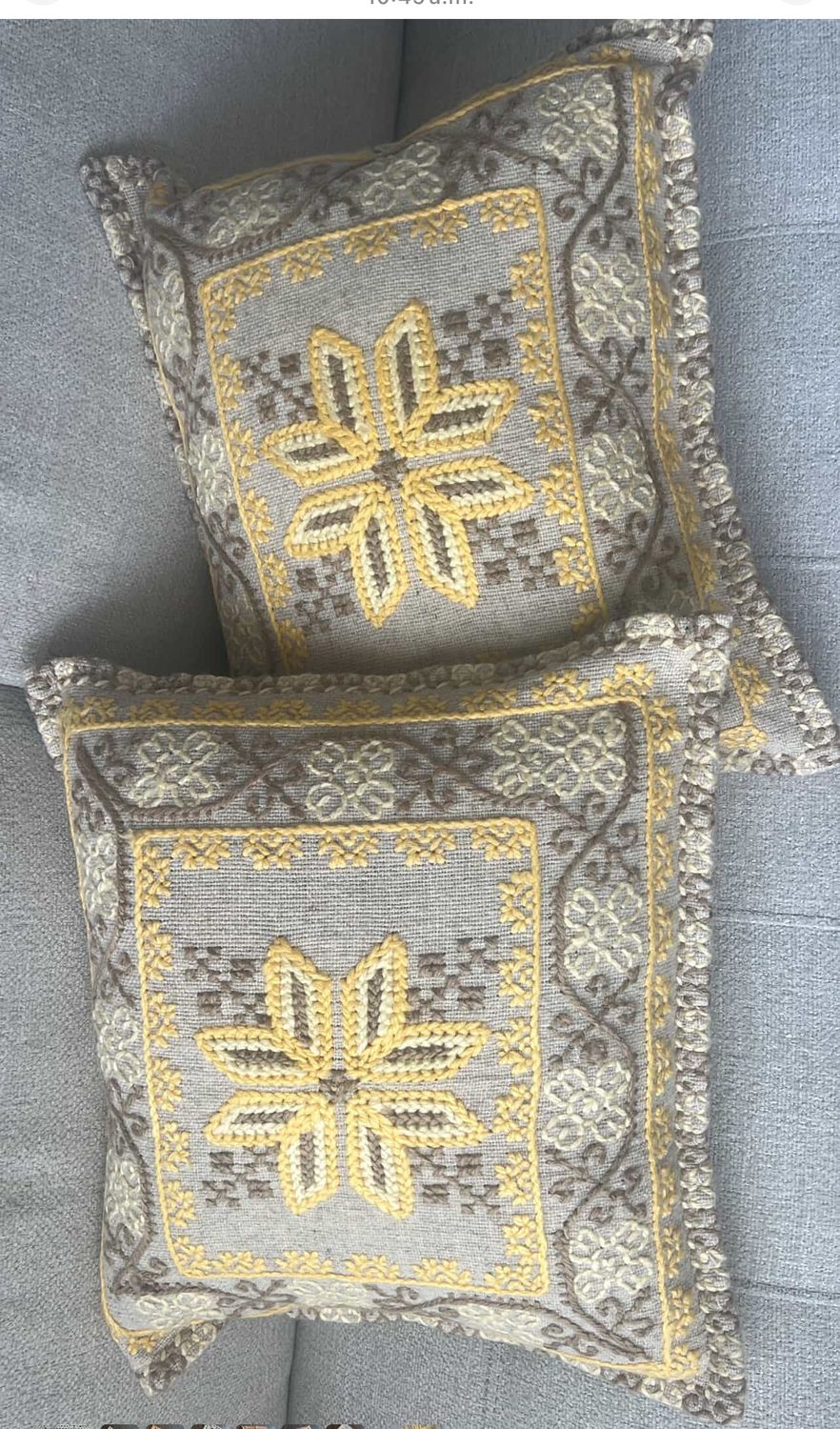 Cojines mazahua amarillo set 2