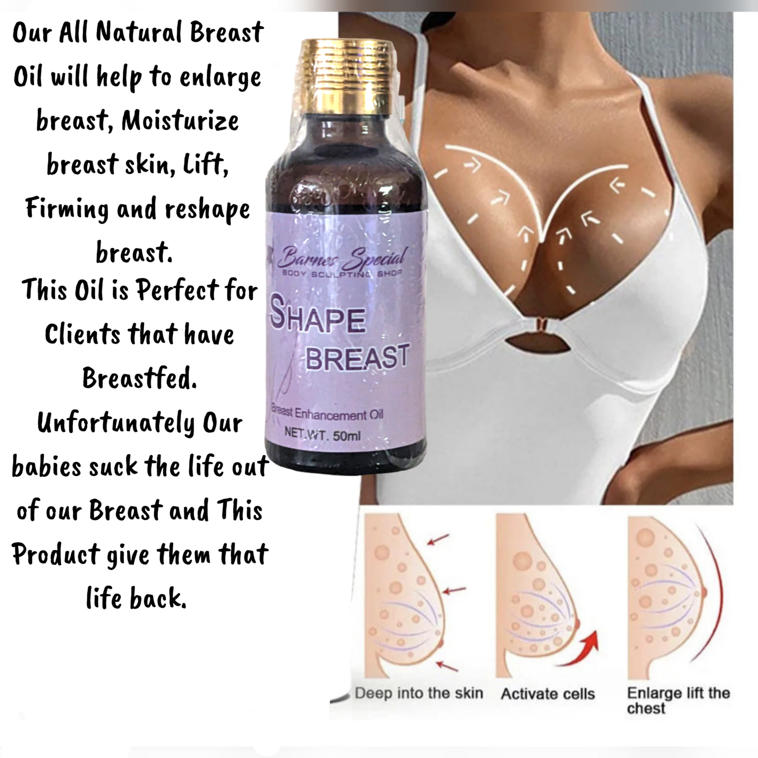 Shape Breast Oil herbal body oil bottle 50ml