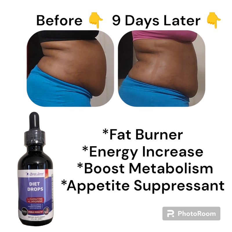 Diet Drops liquid dietary supplement bottle 2 oz