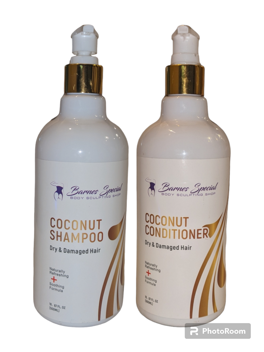 Barnes Special Coconut Shampoo and Conditioner set for dry and damaged hair
