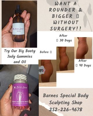 Big Booty Judy Gummies and body oil set