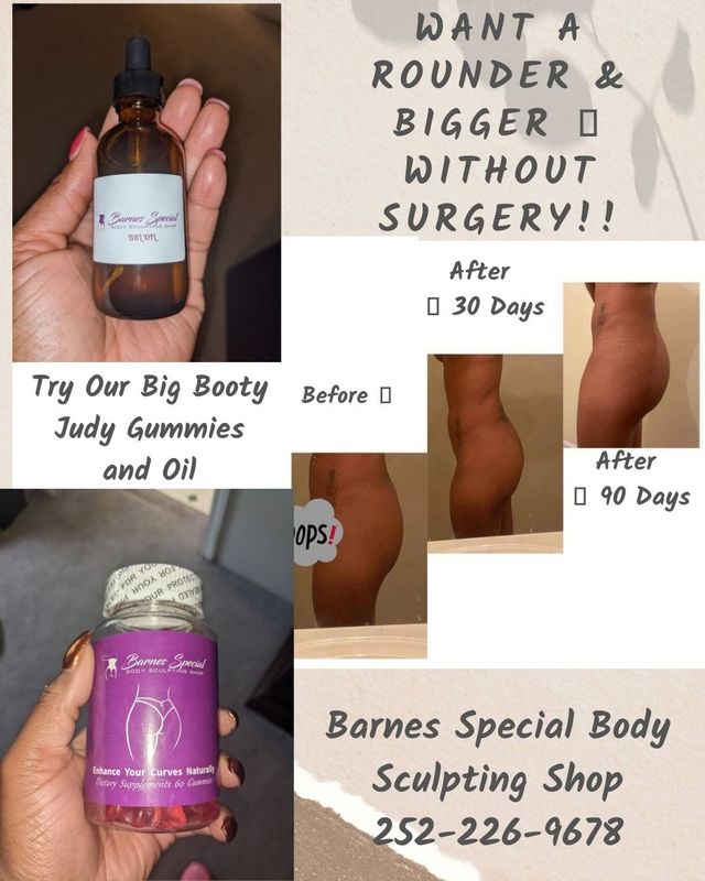 Big Booty Judy Gummies and body oil set