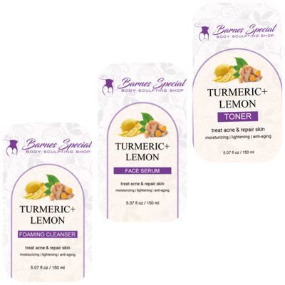 Turmeric and lemon facial care kit 5-piece skincare set