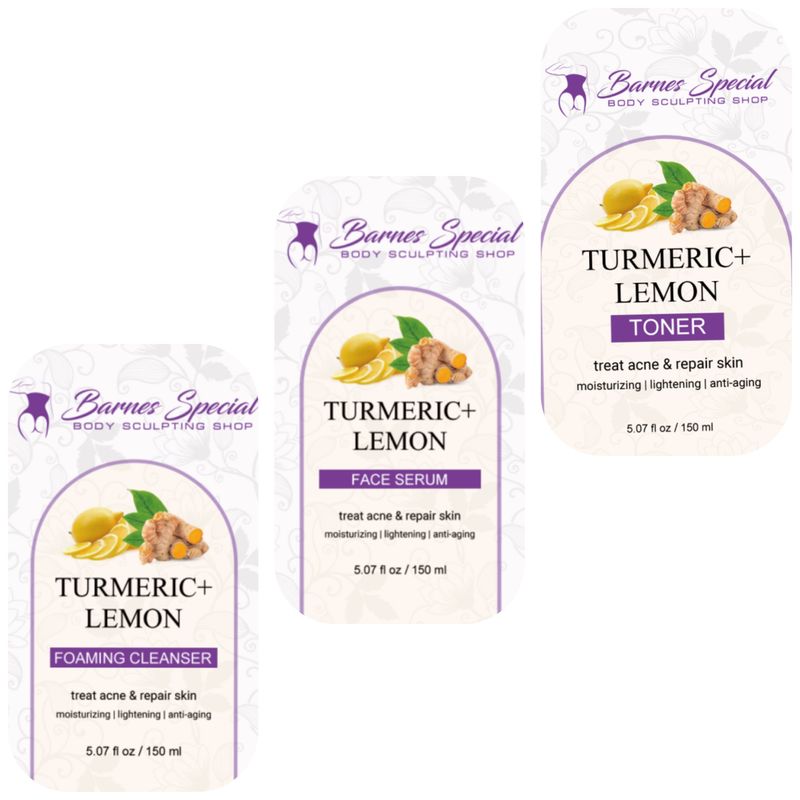 Turmeric and lemon facial care kit 5-piece skincare set
