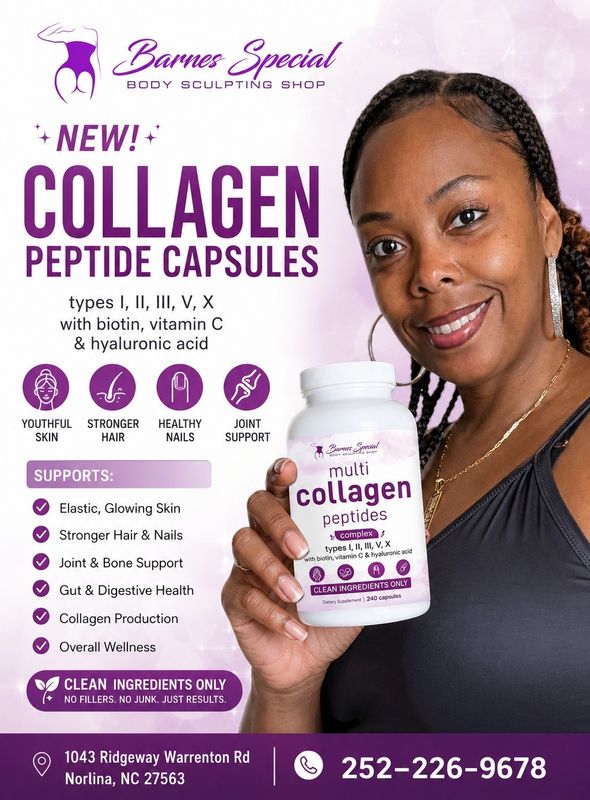 Multi-Collagen Peptide Capsules with biotin vitamin C and hyaluronic acid