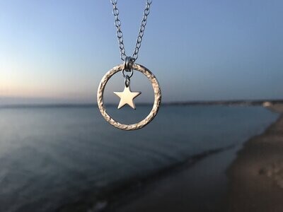 Star flower halsband - Swedish sterling silver, handmade in Sweden