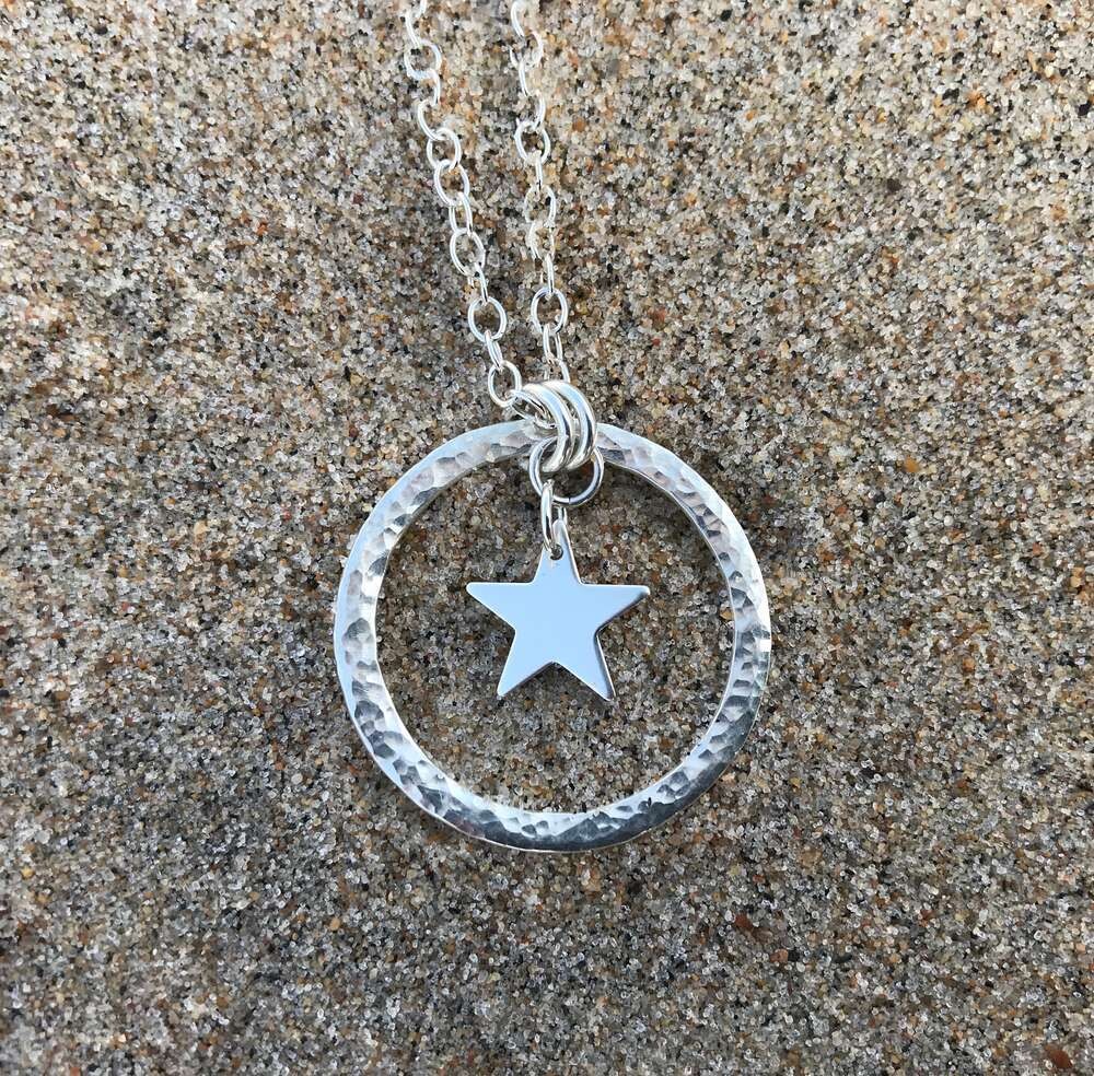 Star flower halsband - Swedish sterling silver, handmade in Sweden