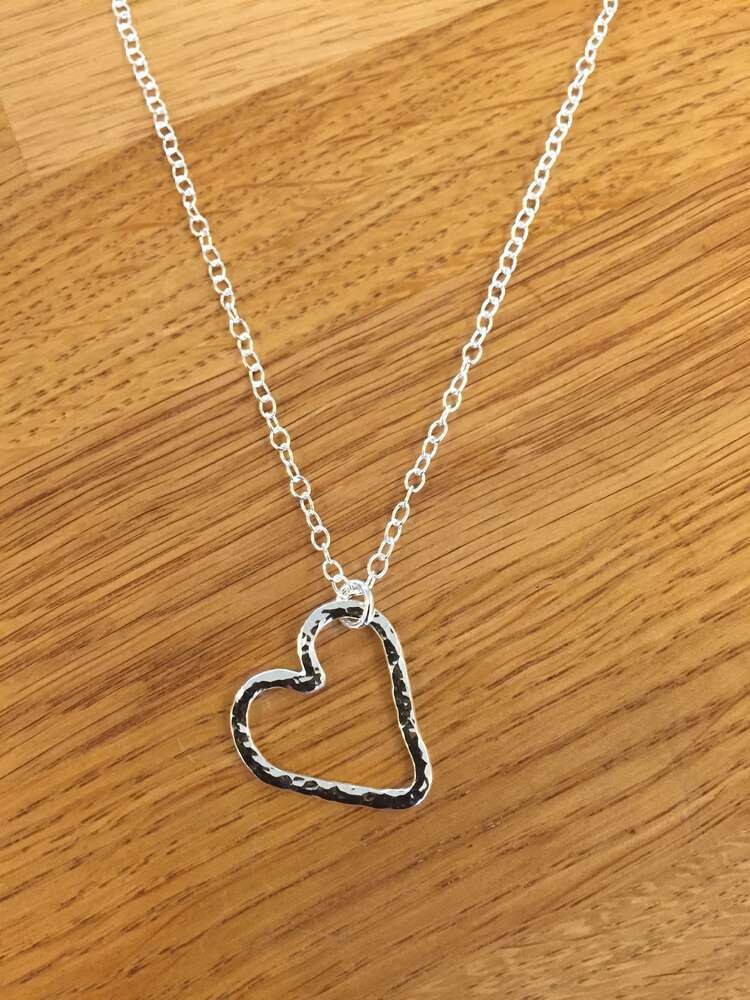 Open heart halsband - Swedish sterling silver, handmade in Sweden