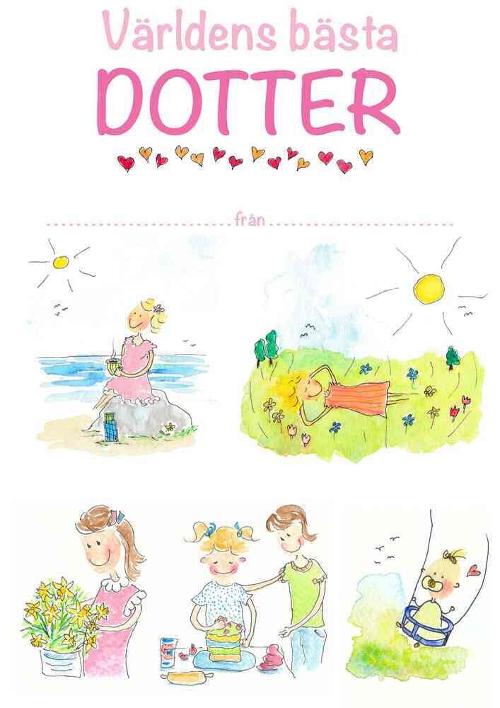 Diplom &quot;Världens bästa dotter&quot; A4