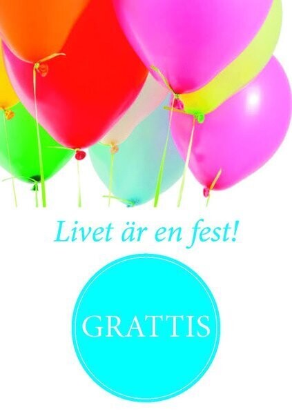 Småkort &quot;Grattis - Livet är en fest&quot;