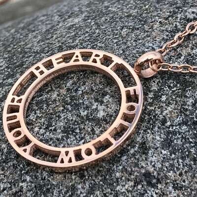 FOLLOW YOUR HEART Rose gold necklace