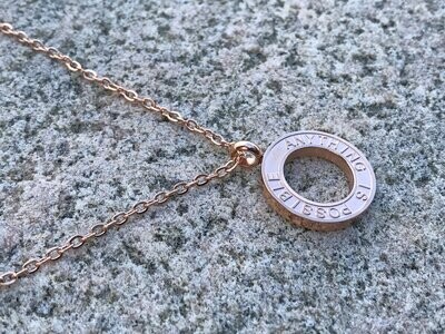 ANYTHING IS POSSIBLE Rose gold necklace