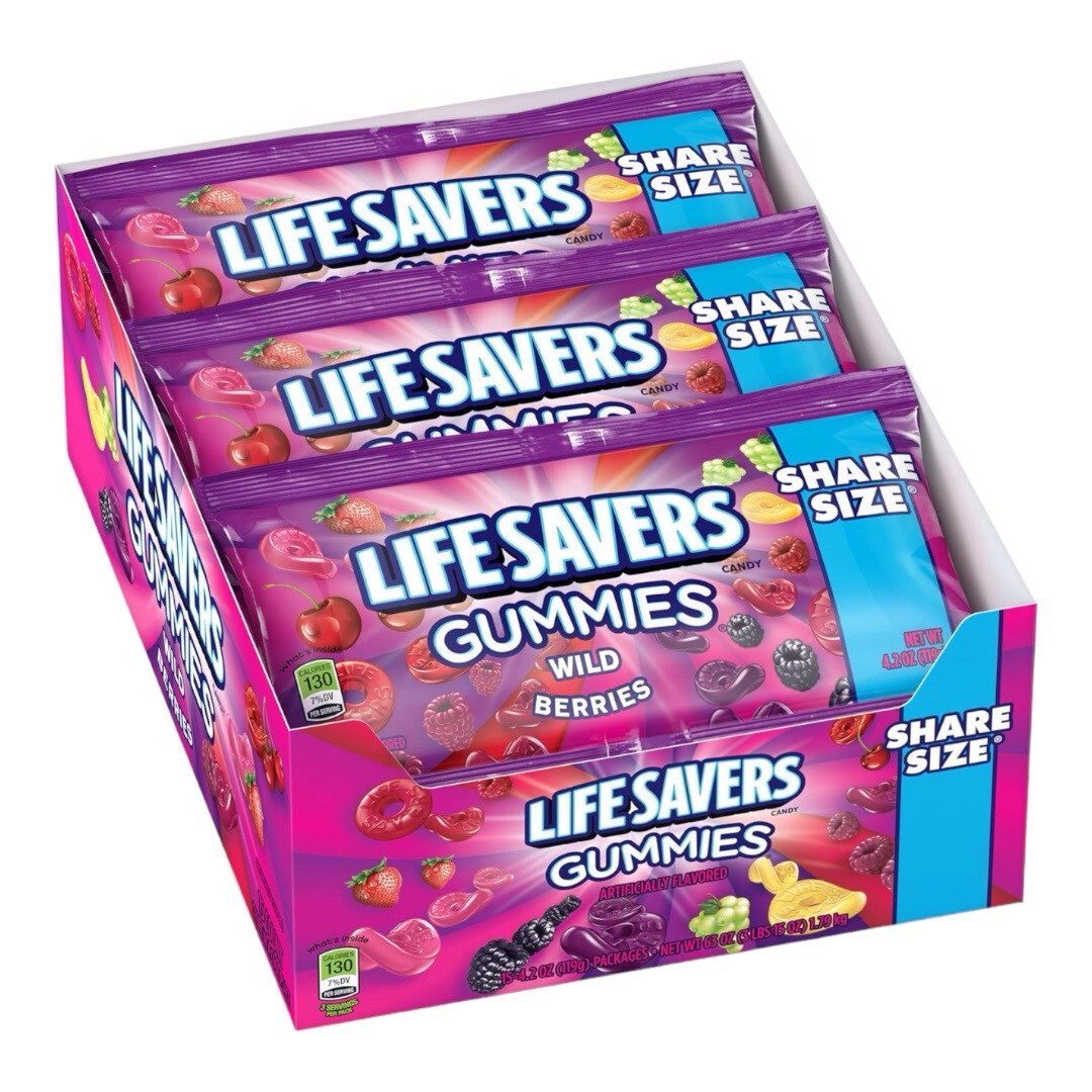 Lifesavers Gummies - Wild Berries - 4.2 Ounce - 15 Pack (Pack of 6)