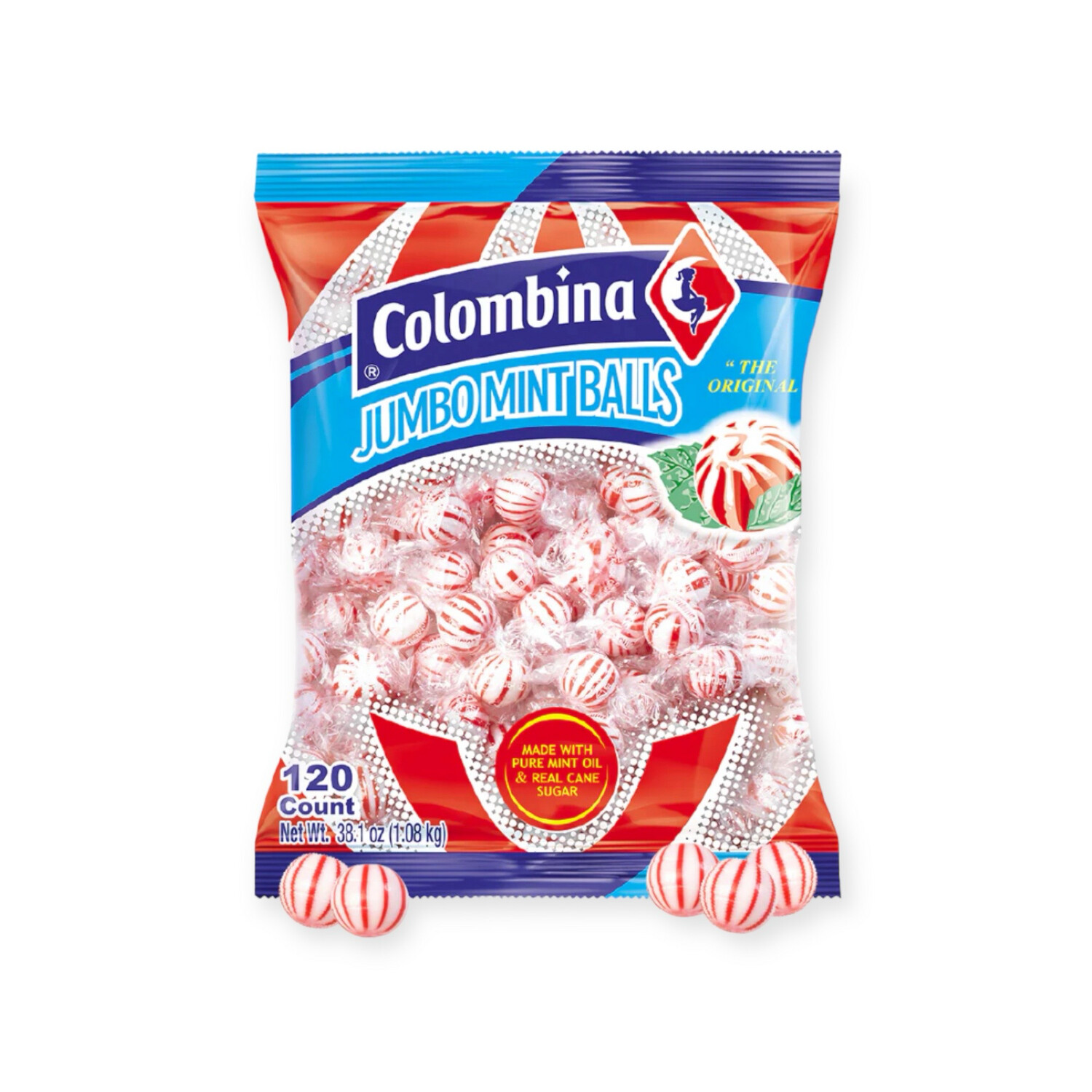 Colombian Jumbo Mint Balls - 120 Ct