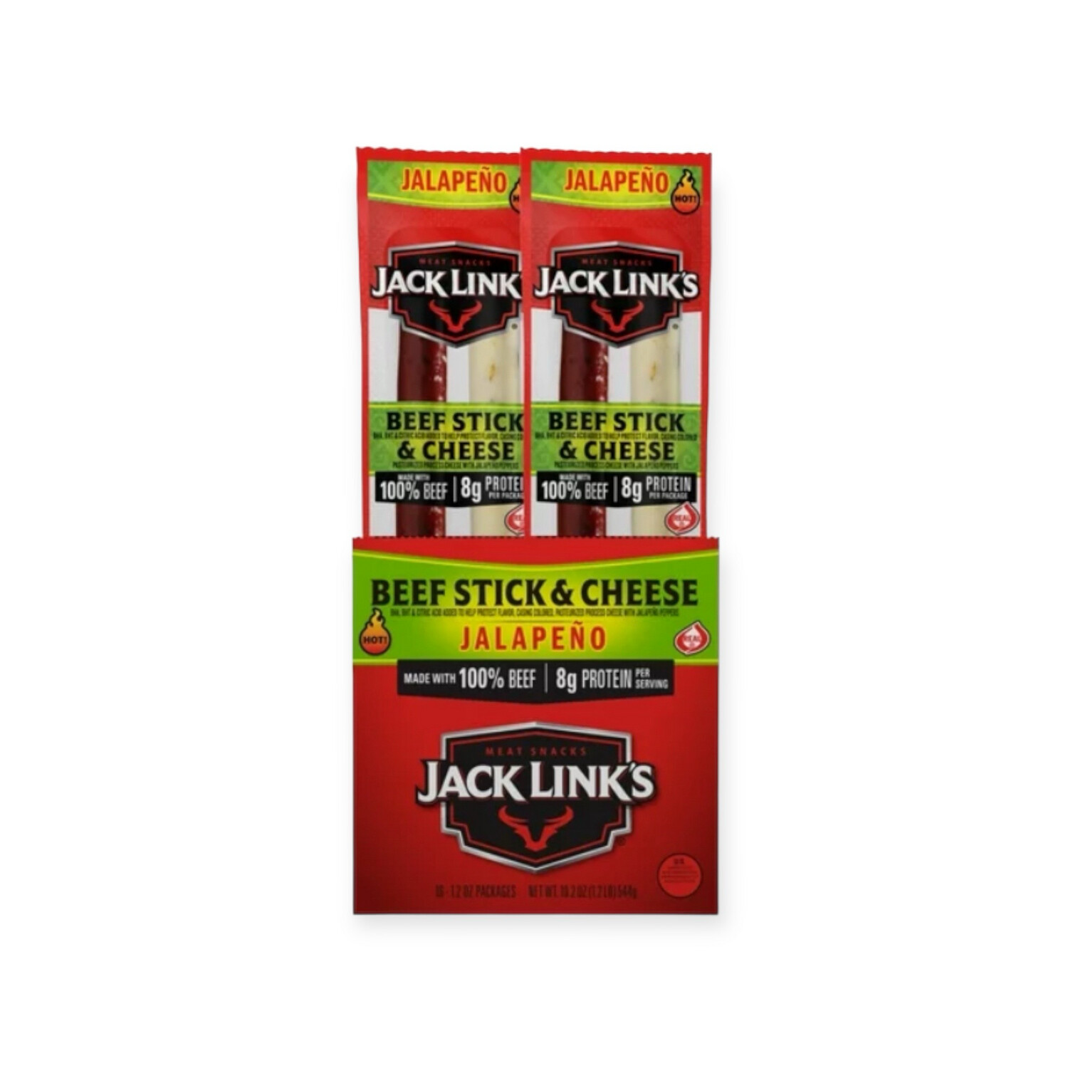 Jack Links Beef, Stick &amp;Cheese Jalapeño - 16 Ct