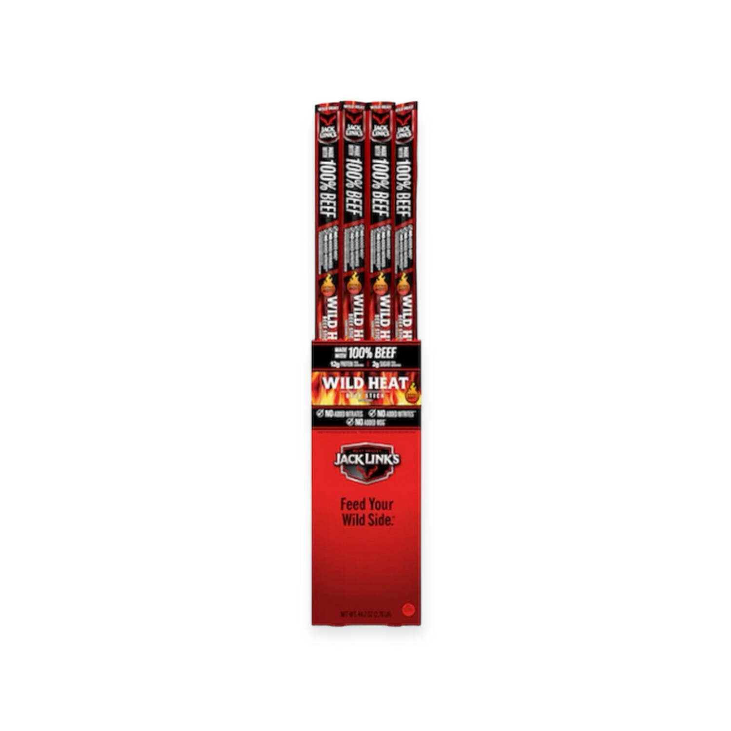 Jack Links Wild Heat Beef Sticks - 24 Ct