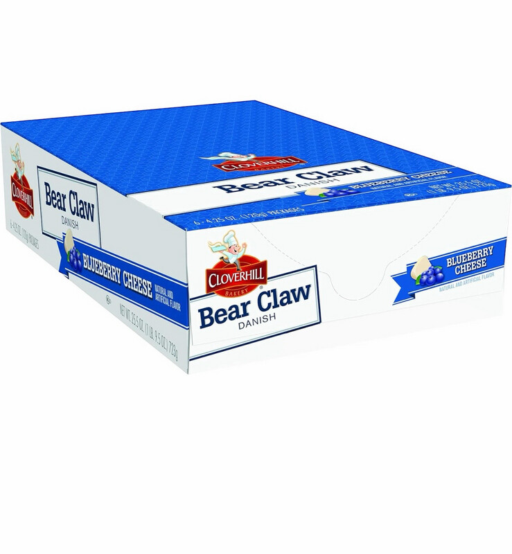 Bakery Bear Claw Danish Blueberry Cheese 4.25oz - 6 Ct