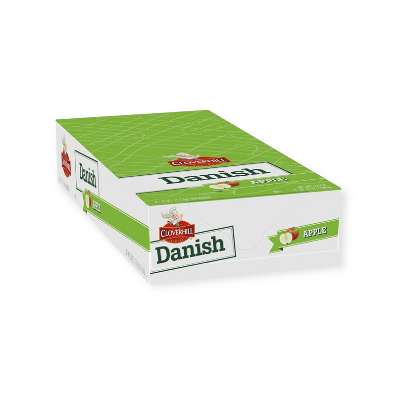 Cloverhill Bakery Round Apple Danish, 4 Oz - 6 Count Display Box
