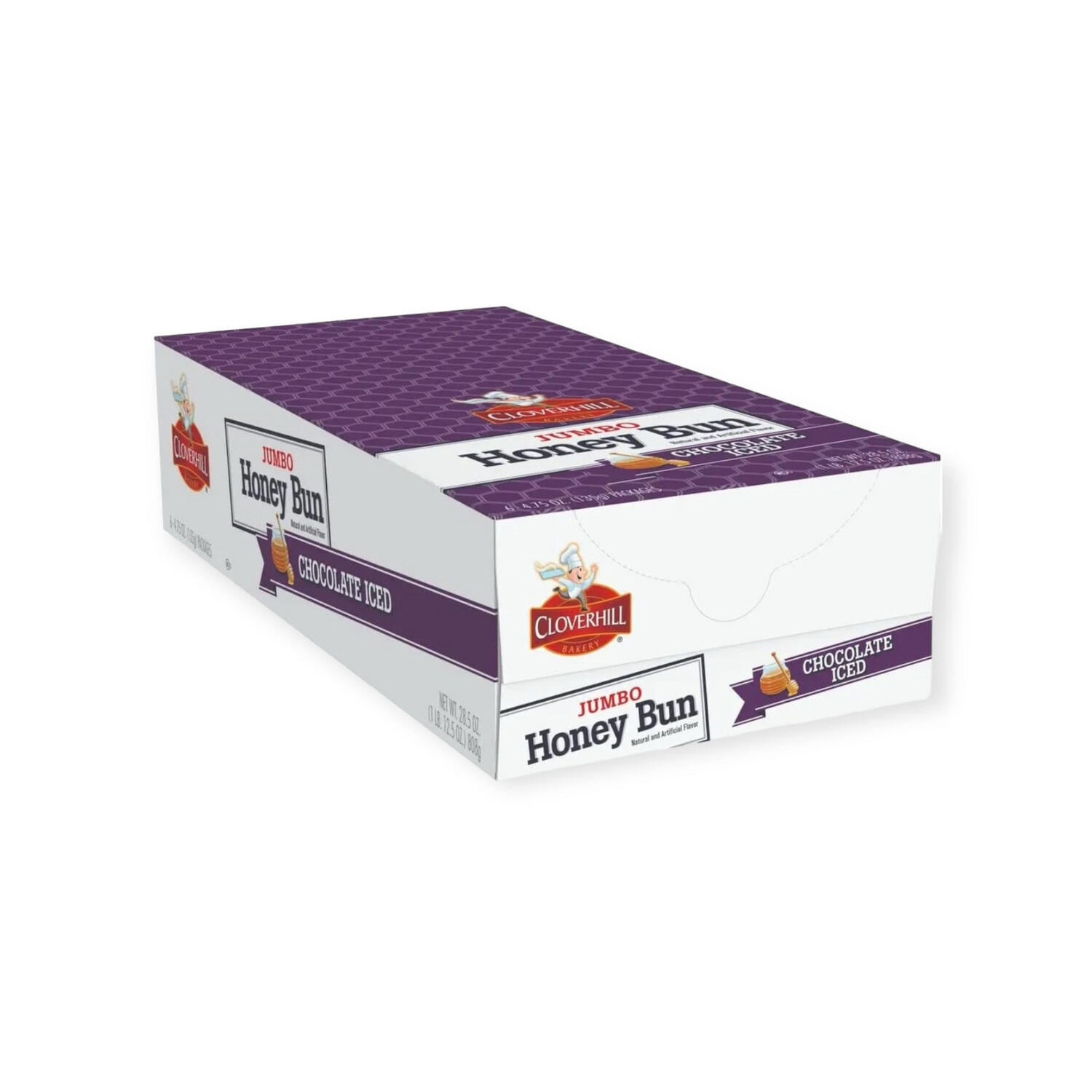 Cloverhill Jumbo Honey Bun, Chocolate Iced - 4.75 Oz (6-Pack)