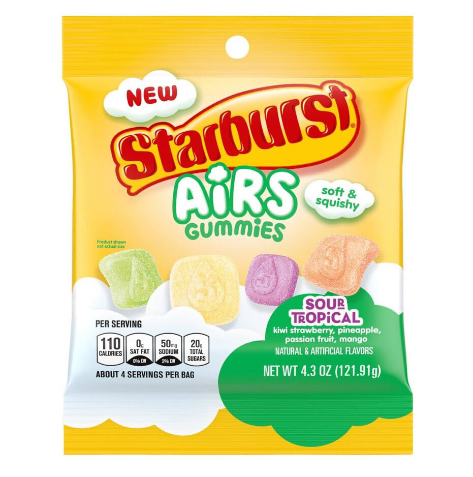 Starburst Airs Gummies Sour Tropical 12/ 4.3 Oz