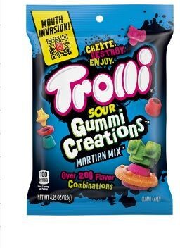 TROLLI SOUR GUMMI CREATIONS PEG BAG 12/4.25Oz