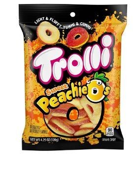 TROLLI PEACHIE-O'S  12/ 4.25OZ BAG