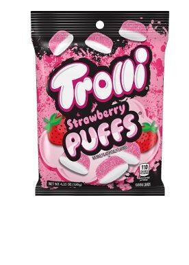 TROLLI STRAWBERRY PUFFS 12/ 4.25 Oz BAG