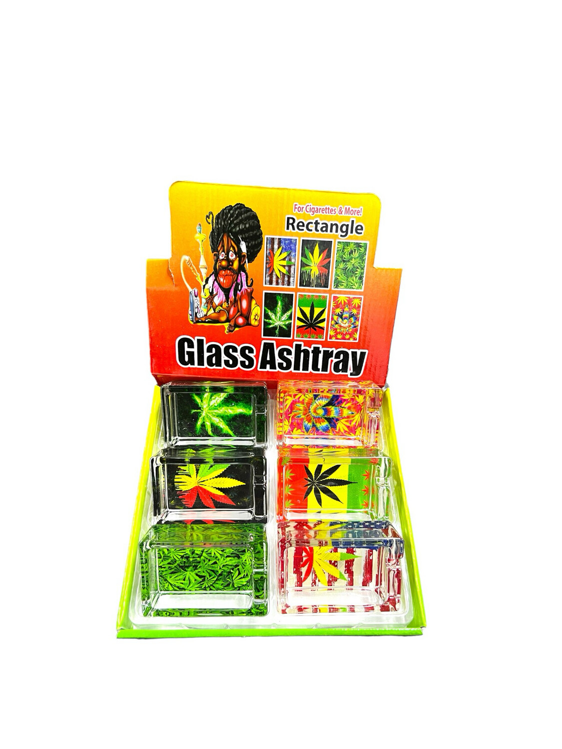 Glass Ashtray Rectangle (6) Ct