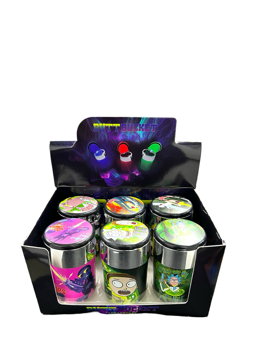 Butt Bucket Glass Led Ashtray (6) Ct