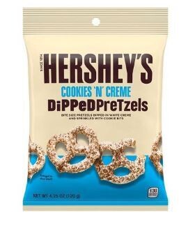 HERSHEY&#39;S DIPPED PRETZELS COOKIE N CREME